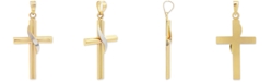 Macy's Cross with Sash Pendant in 14k Yellow and White Gold